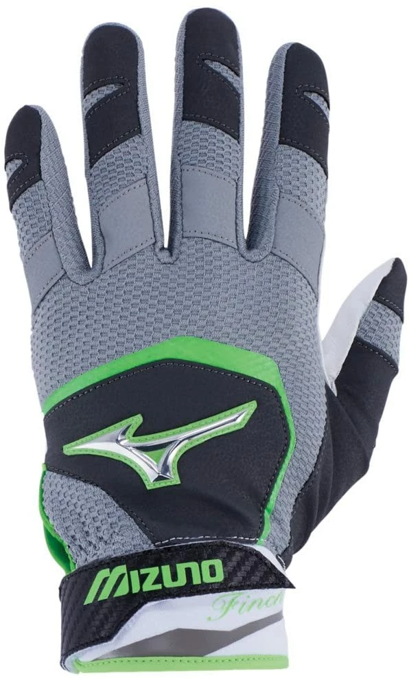 New Mizuno Girl's Large Fastpitch Softball Batting Gloves Green/Gray 3 New Mizuno Girl's Large Fastpitch Softball Batting Gloves Green/Gray