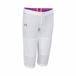 New Under Armour Girls' UA Strike Zone Softball Pant Youth XL White