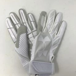 Used Under Armour Women's Motive Fastpitch Batting Gloves Large White/White