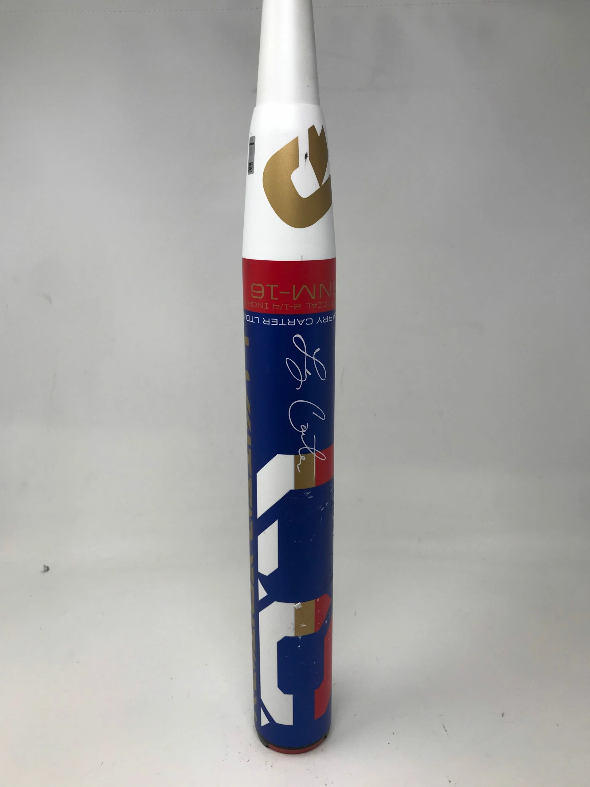 LOUISVILLE SLUGGER Used DeMarini SSUSA 34/27 Larry Carter Signature 16 Slow Pitch Bat Blue/Red/Whit 3 LOUISVILLE SLUGGER Used DeMarini SSUSA 34/27 Larry Carter Signature 16 Slow Pitch Bat Blue/Red/Whit