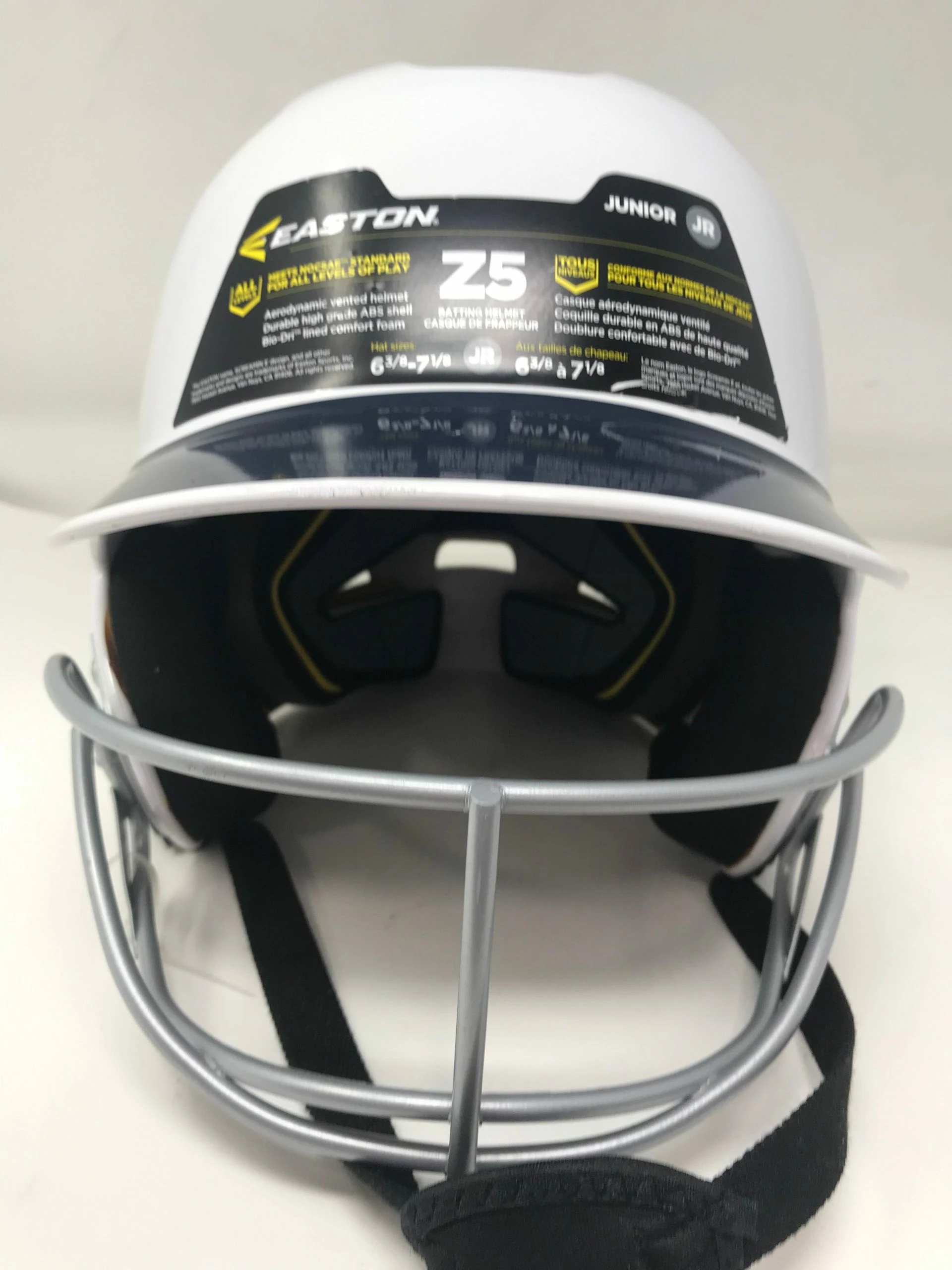 New Easton Junior Z5 2Tone Batters Helmet With SB Mask Size 6 3/8 - 7 1/8 Wh/Nvy 3 New Easton Junior Z5 2Tone Batters Helmet With SB Mask Size 6 3/8 - 7 1/8 Wh/Nvy