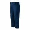New Mizuno Girls (Youth) Belted Softball Pants Fastpitch Medium Navy