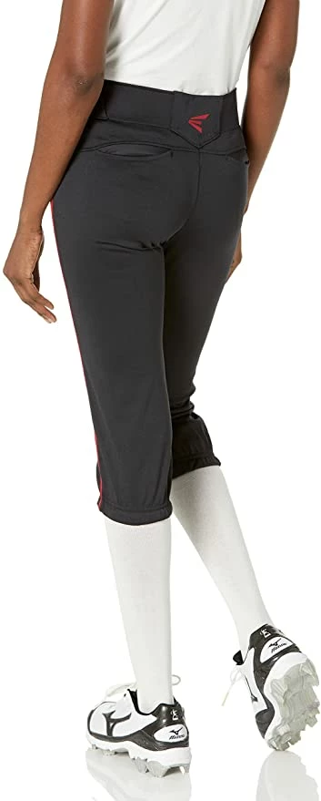 New Easton PROWESS Softball Pant Women's Large 30"-32" Black/ Red Piped 4 New Easton PROWESS Softball Pant Women's Large 30"-32" Black/ Red Piped - Image 2