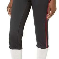 New Easton PROWESS Softball Pant Women's Large 30"-32" Black/ Red Piped