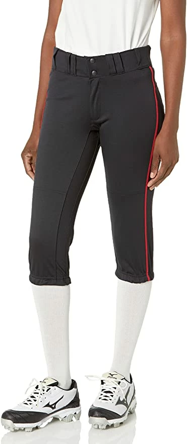 New Easton PROWESS Softball Pant Women's Large 30"-32" Black/ Red Piped 3 New Easton PROWESS Softball Pant Women's Large 30"-32" Black/ Red Piped