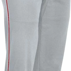 New CHAMPRO Women's Sports Girl's Performance Pants With Piping Gray/Red X-Large