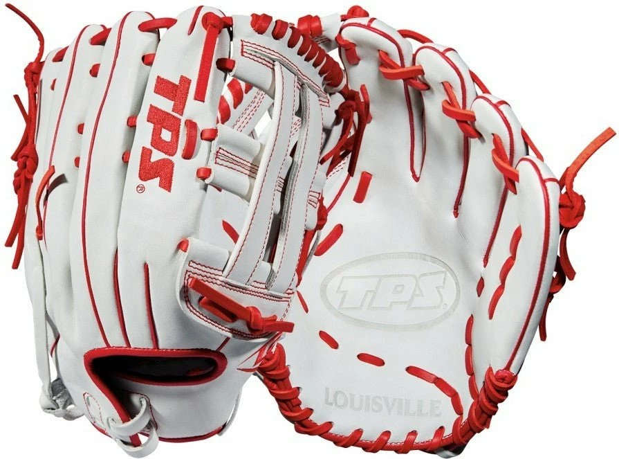 Louisville Slugger TPS 13.00" Slowpitch Utility Glove - White Red - Image 3