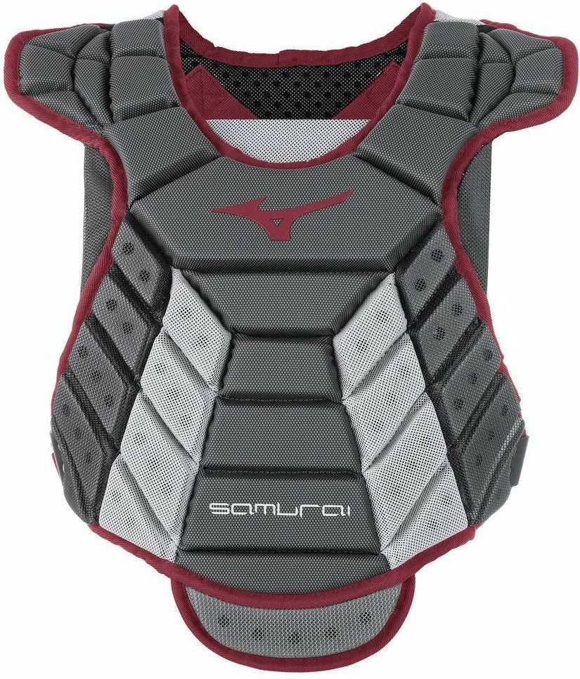 Mizuno Samurai Women's Fastpitch Softball Chest Protector 13" - Gray Maroon
