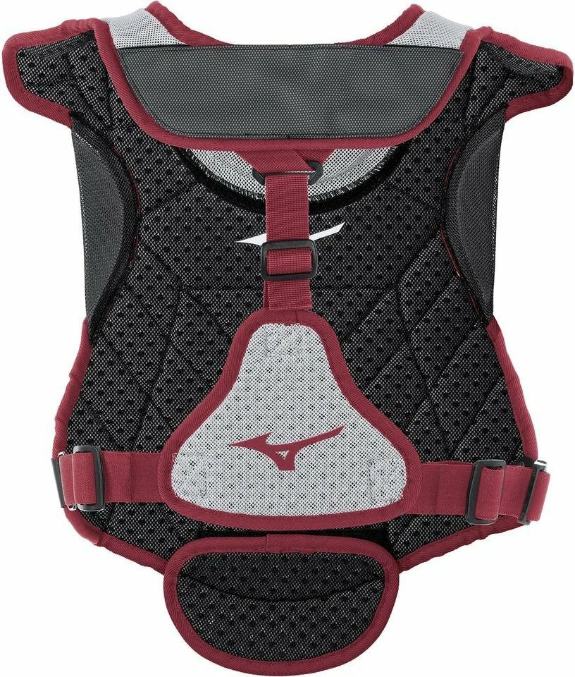 Mizuno Samurai Women's Fastpitch Softball Chest Protector 13" - Gray Maroon - Image 2