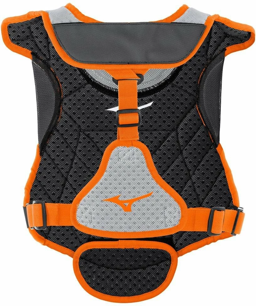 Mizuno Samurai Women's Fastpitch Softball Chest Protector 13" - Gray Orange - Image 2
