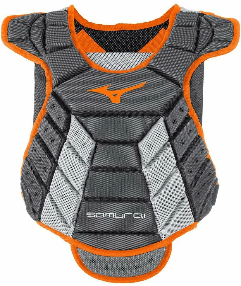 Mizuno Samurai Women's Fastpitch Softball Chest Protector 13" - Gray Orange