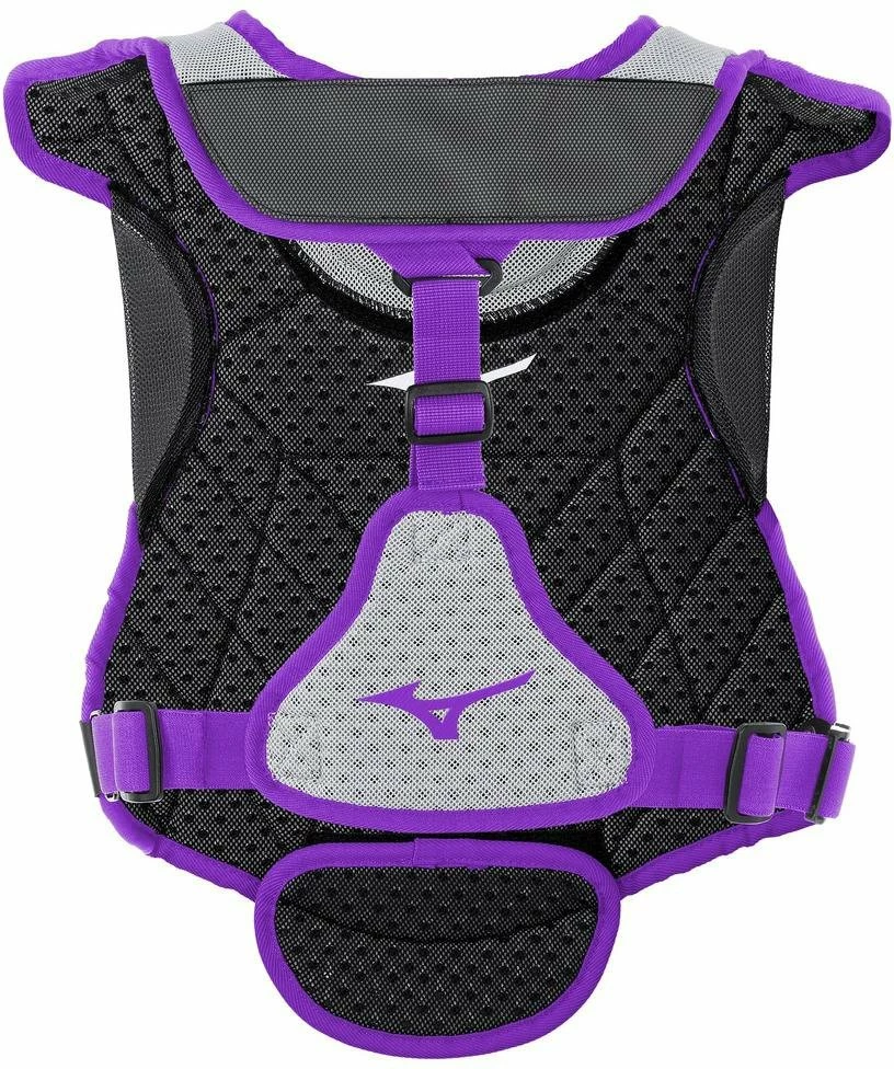 Mizuno Samurai Women's Fastpitch Softball Chest Protector 13" - Gray Purple - Image 2