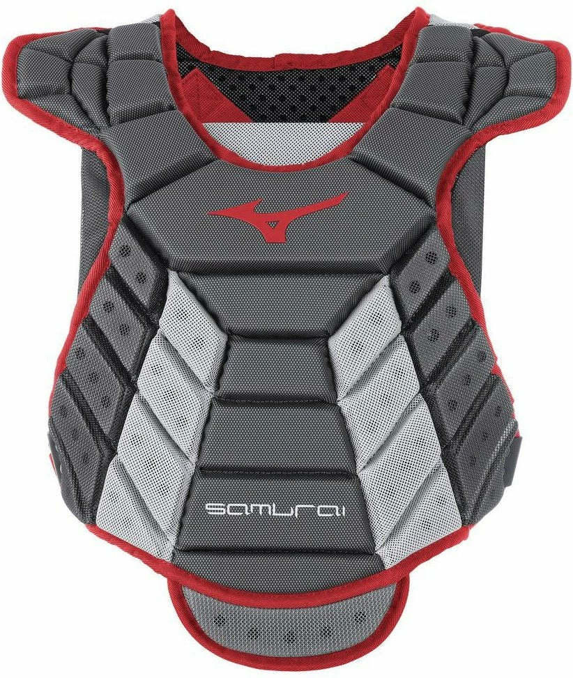 Mizuno Samurai Women's Fastpitch Softball Chest Protector 14" - Gray Cardinal