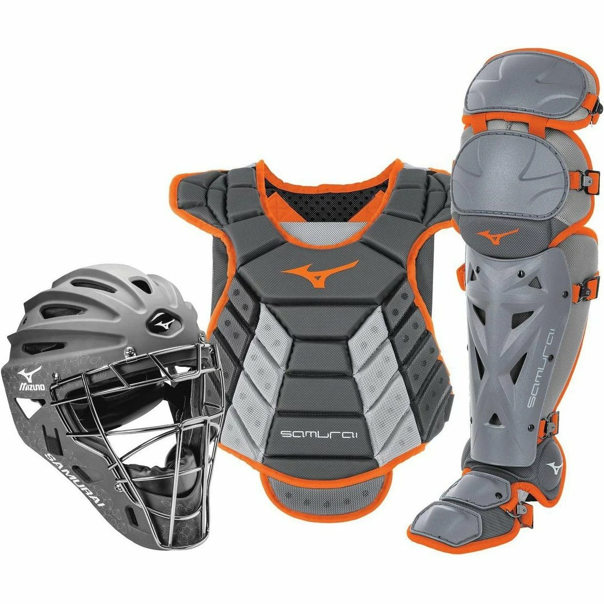 Mizuno Samurai Womens Boxed Catcher's Gear Set (14-15") - Gray Orange