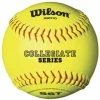 New Wilson A9010 Collegiate Fastpitch Softball 12 Inch .47/400 (1) Dz Yllw/Rd/Bk -Softball Shop a9010