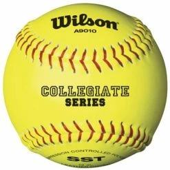 New Wilson A9010 Collegiate Fastpitch Softball 12 Inch .47/400 (1) Dz Yllw/Rd/Bk
