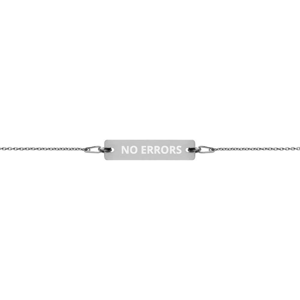 No Errors Sports NE Engraved Silver Bar Chain Bracelet 4 No Errors Sports NE Engraved Silver Bar Chain Bracelet - Image 2