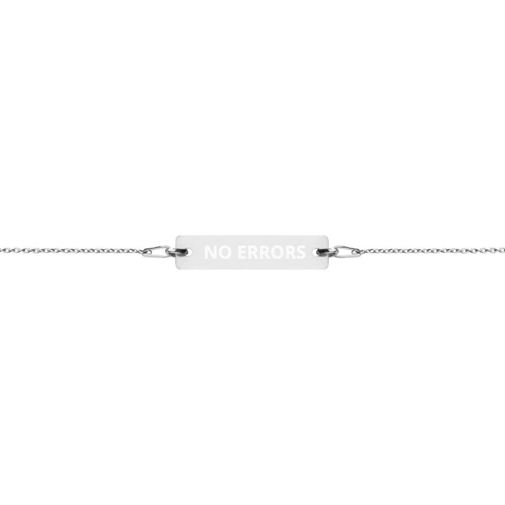 No Errors Sports NE Engraved Silver Bar Chain Bracelet 3 No Errors Sports NE Engraved Silver Bar Chain Bracelet
