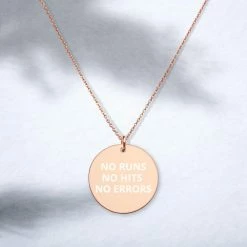 No Errors Sports NE Engraved Silver Disc Necklace -Softball Shop ne engraved silver disc necklace 213689