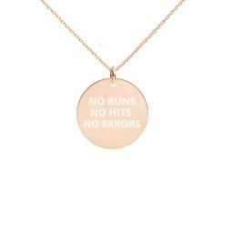 No Errors Sports NE Engraved Silver Disc Necklace -Softball Shop ne engraved silver disc necklace 610237
